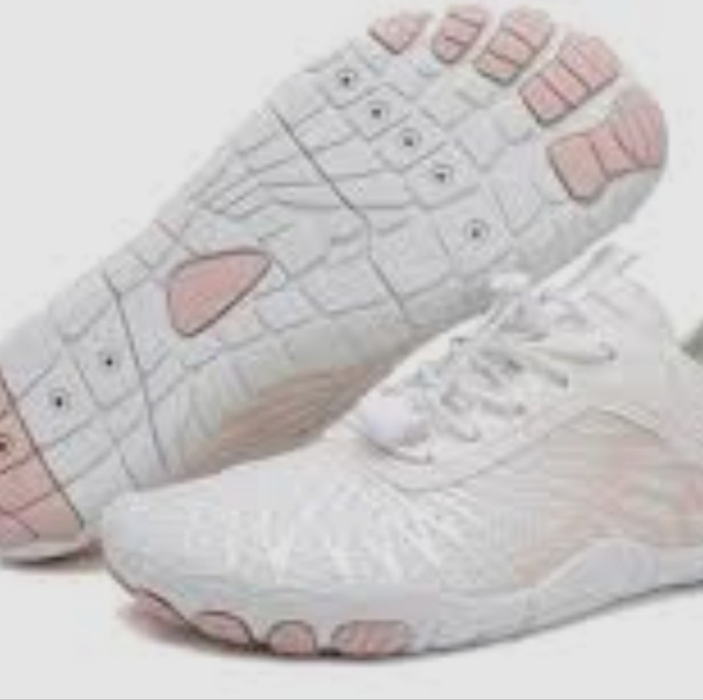 Women's White and Pink Hike Shoes